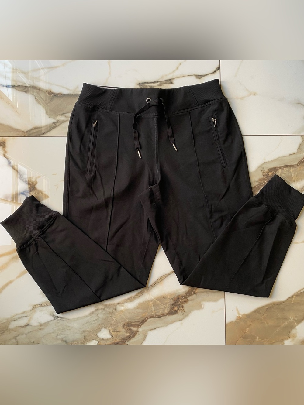 Calvin Klein Jeans Black Track Jogger Pants With Adjustable Drawstring - Size M
